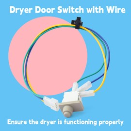 8283288 Dryer Door Switch with Wire Compatible with Whirlp Dryer 7MGGW GEW GGW YGEW Series Switch Assembly Replace WPW10318609 W10318609 8574875 W10128087 4165281 4371407 8519323 865677