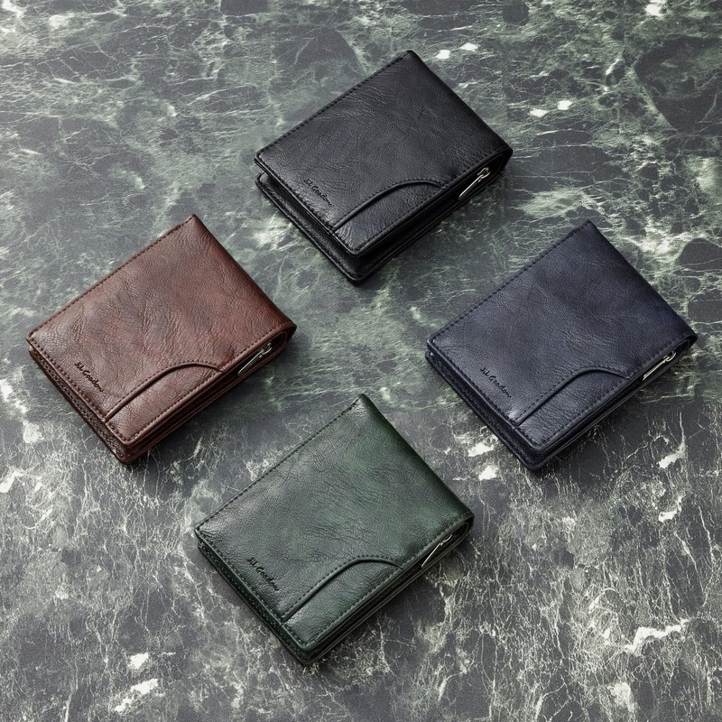 JIL GORDON Men's Bi-Fold Wallet, Popular, Large Capacity, Ultra Lightweight,