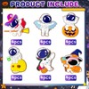 tmlfep 24Pcs Halloween Light Up Rings,Halloween Space Party Decorations Supplies
