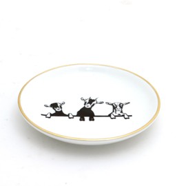 Goat ring dish, ringholder with 22K Gold accents Lennymud by Lorrie Veasey