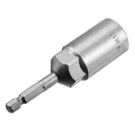 Sourcingmap 2 Pcs 1/4" Quick-Change Hex Shank 17mm Nut Setter Driver Drill Bit, 80mm Length, Metric No-Magnetic