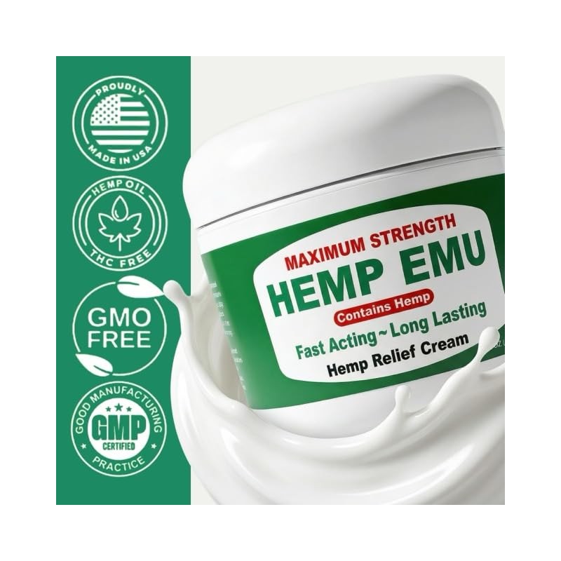 Hemp Emu Joint & Muscle Cream, 4 Oz