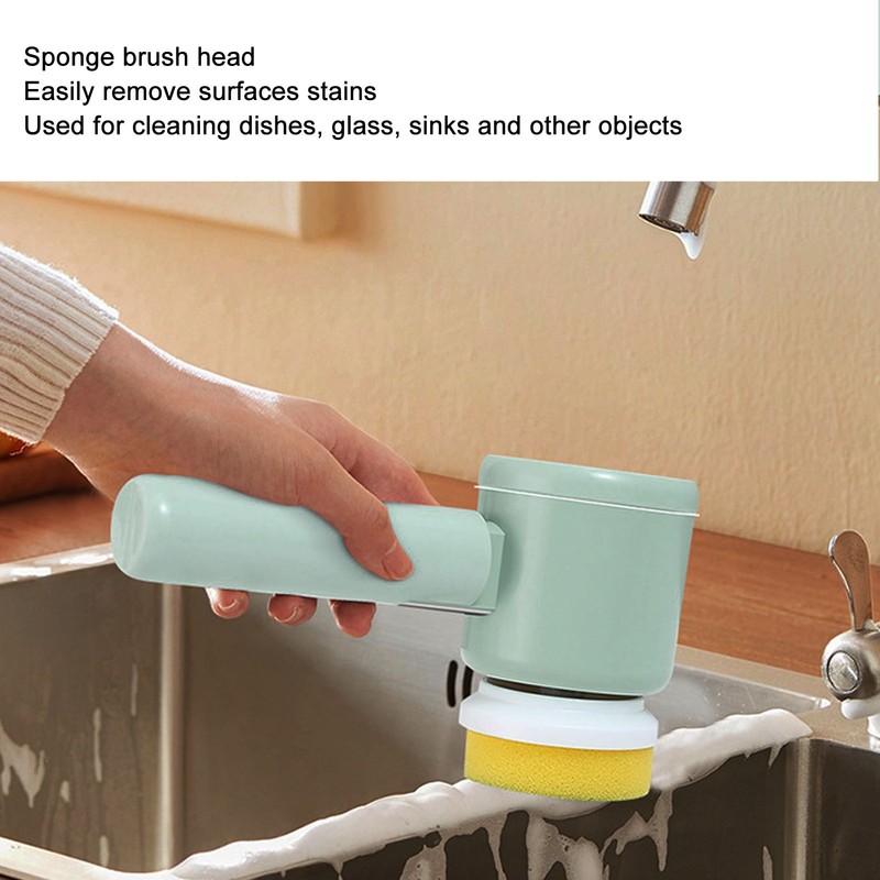 Cordless Electric Cleaning Brush Foldable IPX7 Waterproof Handheld Spinning Scrub