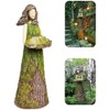 Fairy Garden Statue with Bird Feeder Lawn Resin Ornaments Garden
