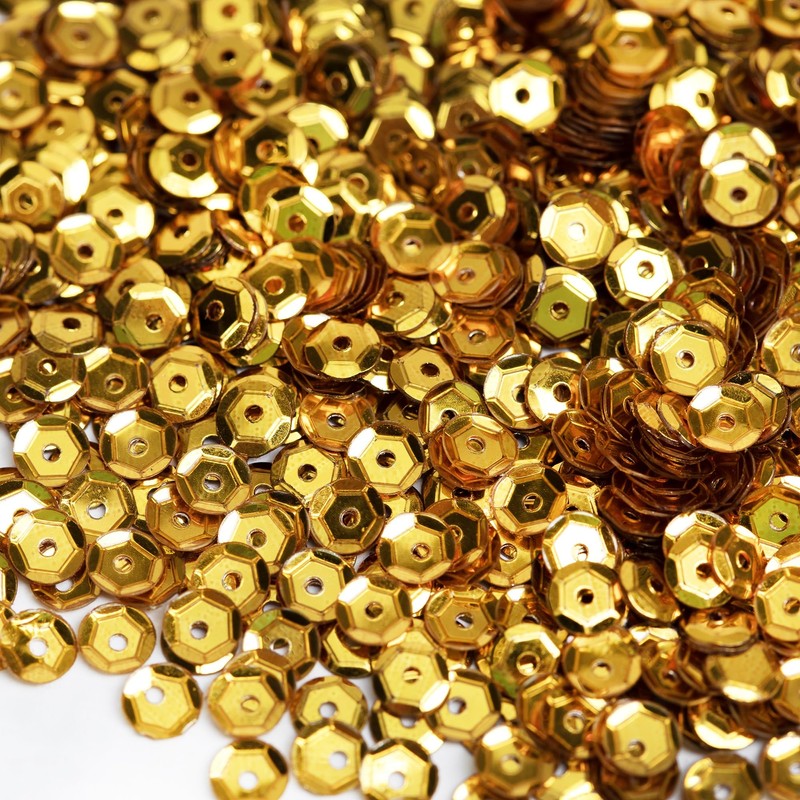 Gold, 5mm Cupped Sequins, 800pc