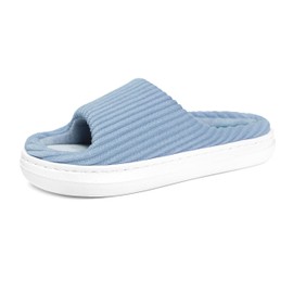 SOULROSE Summer Slippers House for Woman Lightweight Cloud Pillow Slippers Comfy Open Toe Waffle Corduroy Platform Shoes Memory Foam Indoor Outdoor