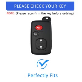 Flensent Key Fob Cover with Keychain for Toyota Camry Avalon Corolla Highlander Prius RAV4 Venza (Pink)