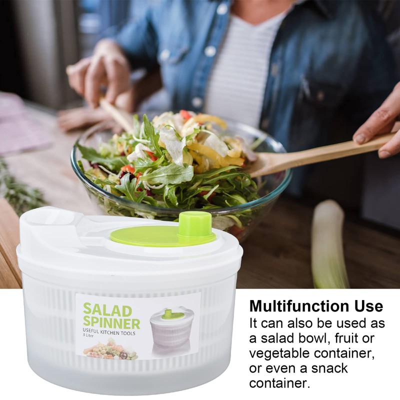 Salad Drainer 3L Large Capacity Multifunctional Plastic Salad Spinner Vegetable