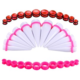 BodyJ4You 36PC Big Gauges Kit Ear Stretching 00G-20mm Silicone Tunnel Acrylic Plugs Tapers Expander