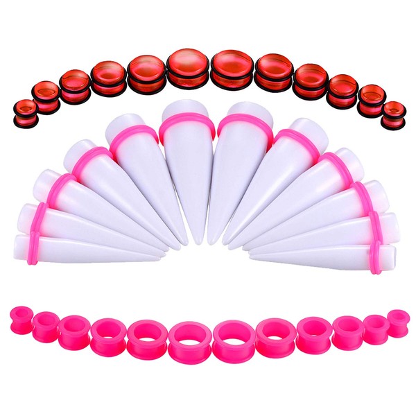 BodyJ4You 36PC Big Gauges Kit Ear Stretching 00G-20mm Silicone Tunnel