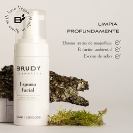 Brudy Cosmetics - Facial Foaming Cleanser | Entfernt überschüssiges Make-up und Talg | Akneanfällige Haut | Antioxidativ, heilend und zellerneuernd | Pflanzlich : 100 ml