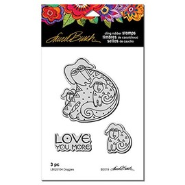 Stampendous Laurel Burch Cling Stamp-Doggies, Grey