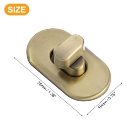 sourcing map 15pcs Turn Lock Clasp, Alloy Purse Closures Oval Twist Lock Fasteners Bag Hardware Accessories for Leather DIY Handbag Wallet Craft, Brass