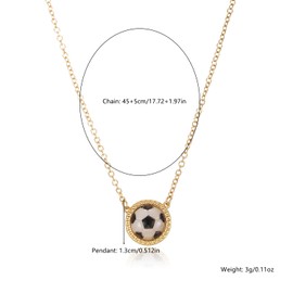 LUREME Sporty Resin Pendant Necklace - Football, Basketball, Volleyball & Baseball Coin Necklace for Women (nl006353-1)