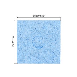 MECCANIXITY 25PCS Soldering Sponge 60 x 60mm Square with Holes Blue Cleaning Pad Welding Tip Iron Replacement for Cleaning Soldering Iron 3mm Natural Thickness 14mm Water Absorption Thickness