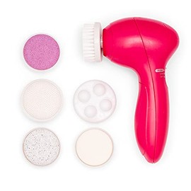 Zoe Ayla 6 in 1 Electric Facial Cleansing Set, 7 pcs - Deep Pore Face Cleanser and Gentle Face Exfoliator - Facial Cleansing Brush - Reduces Acne, Stimulates Collagen - Portable Face Scrubber