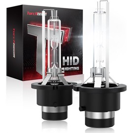 Torchbeam D4S HID Bulbs, 6000K Diamond White Xenon Headlight Bulbs, High Low Beam HID Headlight Bulbs Replacement, Pack of 2 (D4S)