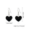 CYV Transparent Colorful Handmade Heart Dangle Earrings For Women (black)