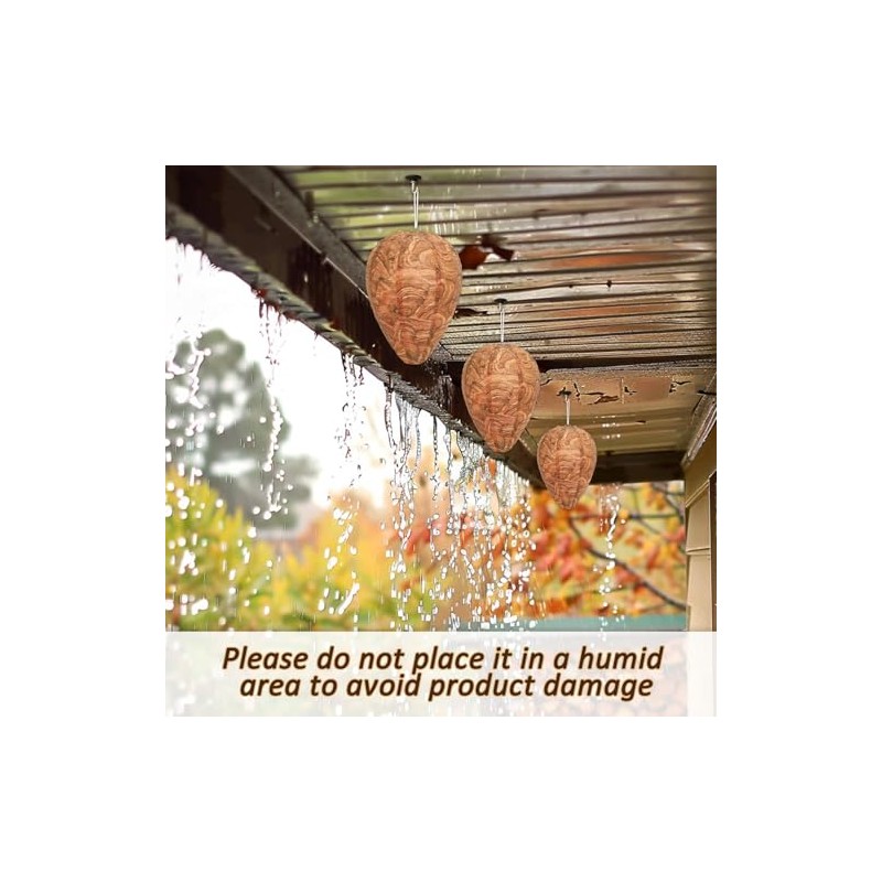DECYOOL 6 Pack Paper Wasp Nest Decoy Hanging Wasp Nest