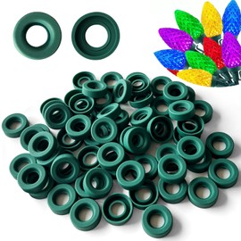 C7&C9 Christmas String Lights（E12&E17）Candelabra Green Rubber Socket Seal O-Ring （150 Pack） (C7)