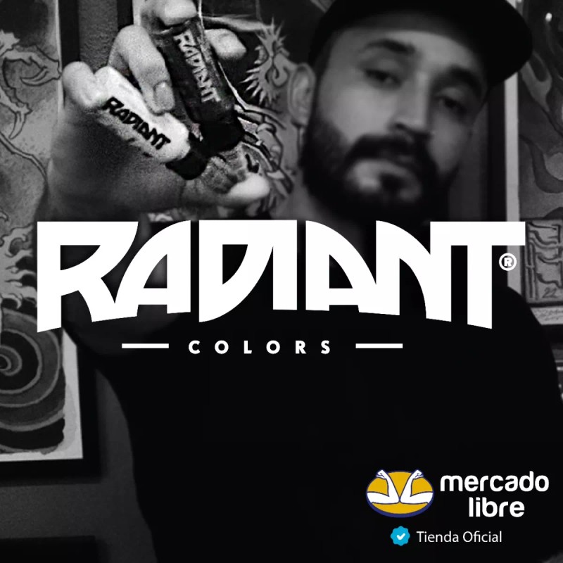 RADIANT COLORS Tinta Profesional Para Tatuar Radiant Real Black 2oz