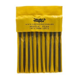 Ickysticky Needle Files 10-Piece Set, 140 mm x 3 mm Size, models carving, deburring, fixing jewelry, clocks, watches and wood carving craft