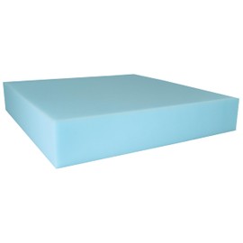 American Excelsior Company AEC Luxury Upholstery Foam - 4" Thick x 22" Wide x 22" Long - HIGH Density Blue - Made in USA