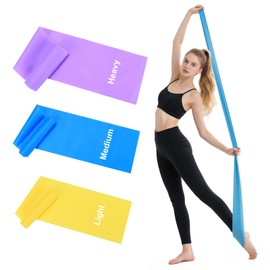 Nuvexa Resistance Bands, 1.8m/5.9ft Exercise Bands with 3 Resistance Levels, Long Stretch Resistance Bands Set for Women Men, Ideal for Strength Training, Yoga, Gym, Pilates, Fitness, Physiotherapy