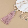 KELITCH Women's Tassel Shell Pearl Necklace Handmade Chains Long Strand