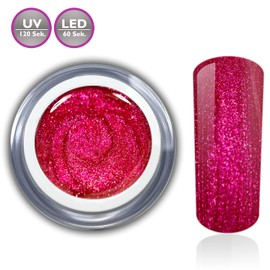 Glitter Gel Explosion Pink Red Colour Gel UV LED Gel RM Beautynails 1 x 5 ml (Pack of 1)