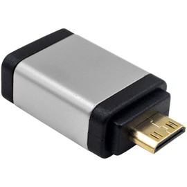 Duttek HDMI to Mini HDMI Adapter Mini HDMI Male to HDMI Female Adapter 4kx2k@60HZ Ultra HD UHD 1080p Full HD Video Adaptor Compatible with Raspberry Pi, Fuji Camera, Camcorder, and so on (Silver)