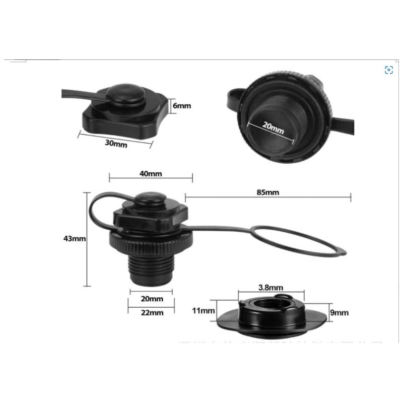 2PCS Air Valve Inflatable Kayak Screw Air Valve Spiral Air