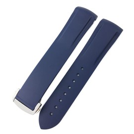 GC Guan Chao Curved End Rubber Silicone Watchband Fit for Omega Seamaster Planet Ocean Speedmaster Diver 300M Aqua Terra 150 Soft Watch Band 19mm 20mm 21mm 22mm Waterproof Diving Wristband (20mm,