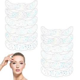AYNKH 12 Blätter 6 Styles Holographic Freckles Tattoo Aufkleber, Metallic Glitter Waterproof Face Sparkles, Instant Natural-Looking Fake Freckles Makeup für Festival Party