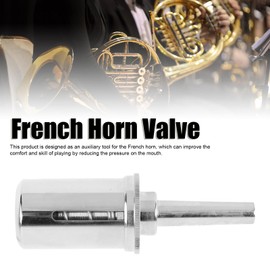 French Horn Neck Trainer, Pressure Reducing Valve, Brass Horn Mouthpiece, Mouth Strength Training Aid (Silver)