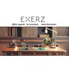 EXERZ 13cm Antique Globe Ocean Blue with a Wooden Base,