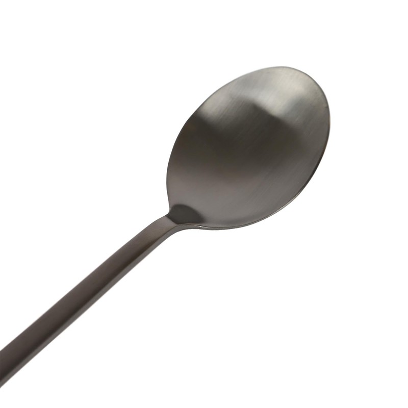 Argon Tableware Stainless Steel Dessert Spoons - 20cm - Black