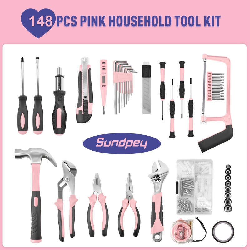 Sundpey Home Tool Kit 148-Pcs - Household Starter Basic Hand