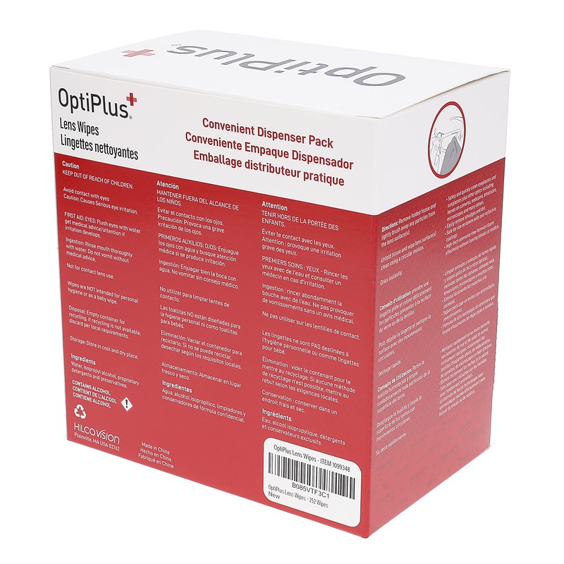 OptiPlus Eyeglass Lens Wipes l Pre-Moistened l Cleaning Wipes for