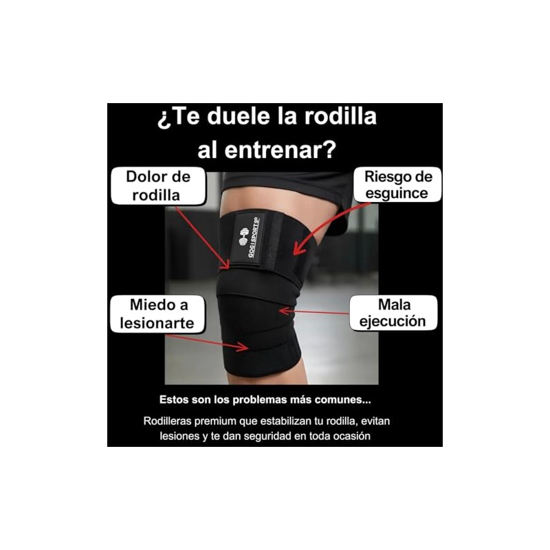 Kit Vendas Para Rodilla Knee Wraps + Coderas +muñequeras Gym