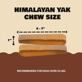 Benji & Louie Yak Chews for Dogs, Himalayan Yak Chews Flavored, 2 Count (Medium, Peanut Butter)
