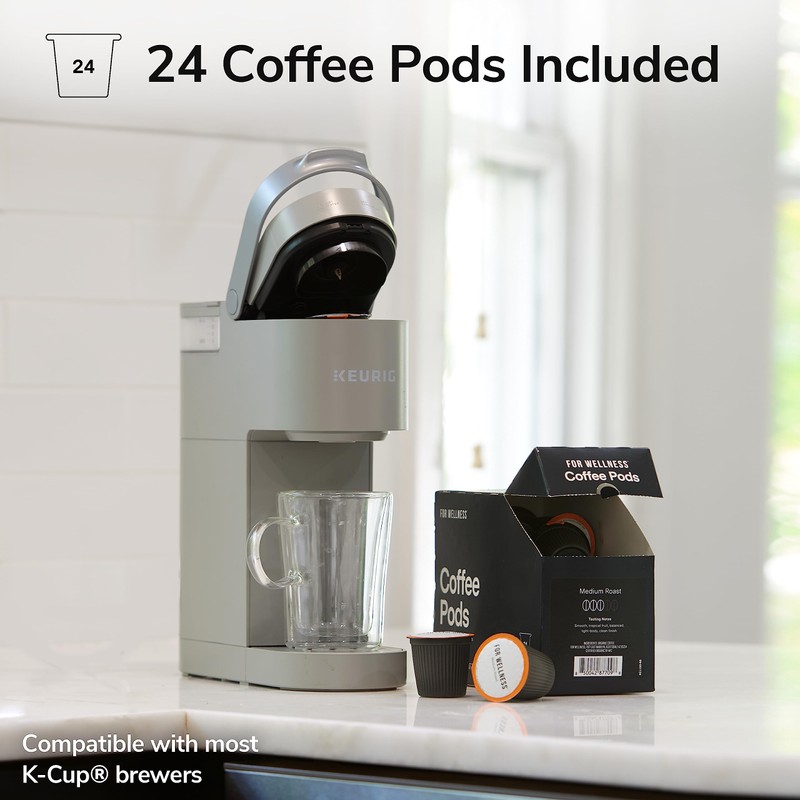 For Wellness Organic Arabica Coffee Pods (24 Pods, Medium Roast)