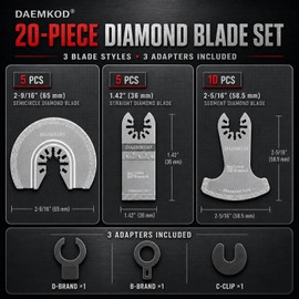 DAEMKOD 20PCS Diamond Oscillating Tool Blade, Multitool Blades