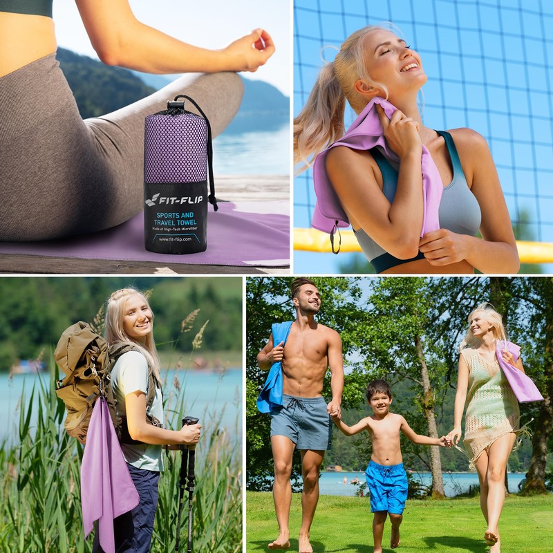 Fit-Flip Microfibre Towel - Compact Microfibre Towels - Ideal as