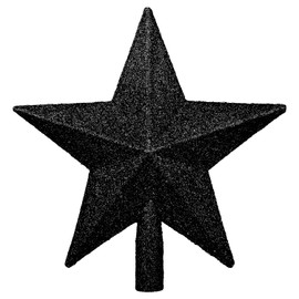 DERAYEE Glittering Christmas Tree Topper, Star Christmas Tree Decoration Tree Topper Christmas for Christmas Tree, Christmas Decoration (Black)