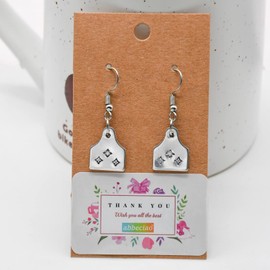 ABBECIAO 50Pcs 1/2"×5/8“ Tiny Cow Tags Aluminum Stamping Blanks Cattle Ear Tags 0.06" Thick