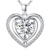 Moissanite Diamond 'I LOVE YOU' Heart Pendant Necklace for Wife