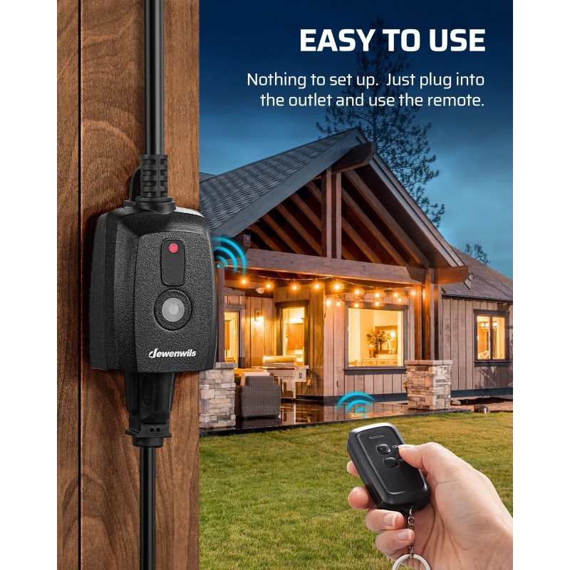 DEWENWILS Outdoor Remote Control Outlet, 125V 15A Wireless Remote Control