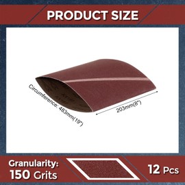 Kozelo 12 Pcs Sanding Belts 8 x 19 Inch 150 Grit Aluminum Oxide Abrasive Sandpaper for Belt Sander Metal Grinding Wood Working Weld Rust Removal