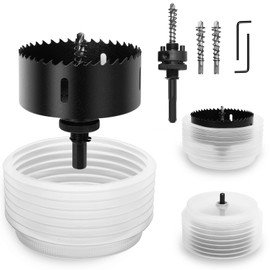 4-1/8" | 105mm Hole Saw for Recessed Lights,4-1/8" Bi-Metal Hole Cutter with Dust Bowl Include Hex Shank & SDS Plus for LED Recessed Ceiling Lighting and Wood Metal Drywall Can Lights